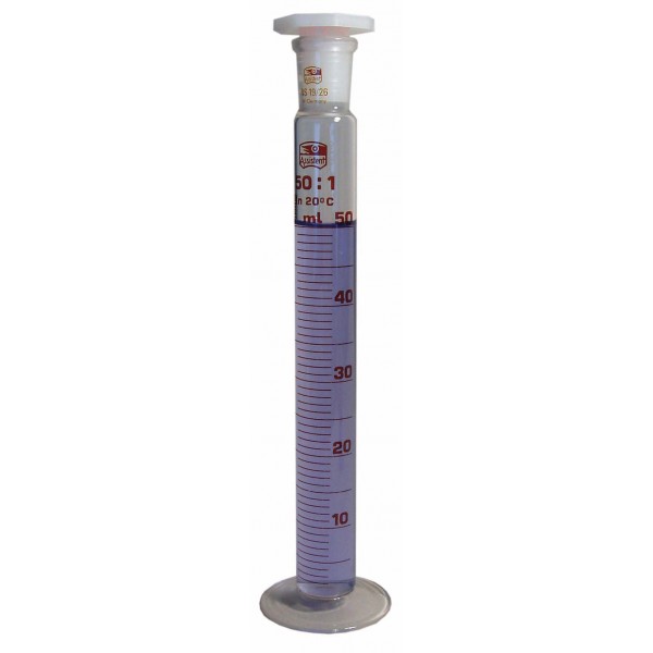 Misch-Zylinder, Glas   25 ml hohe Form, Teilung 0,5 ml 