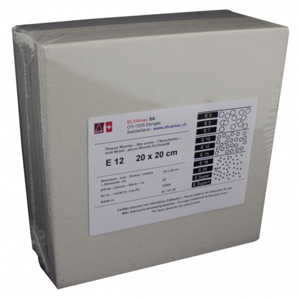 Filterschichten 20/20 cm ELVAcard E 12 Klärfilter grob