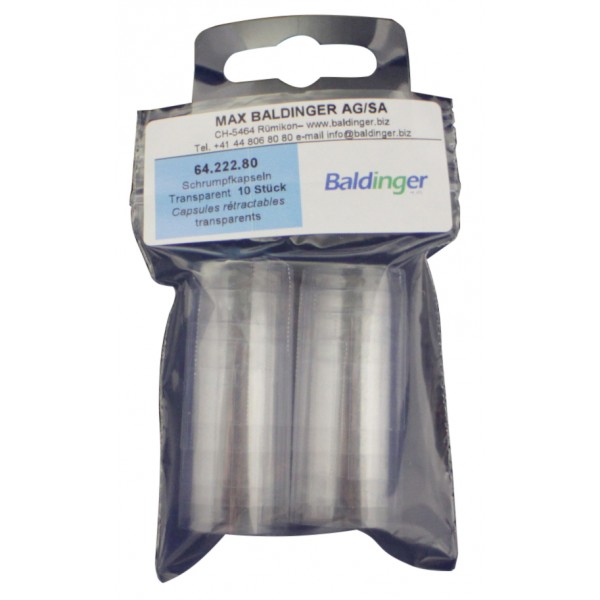 Schrumpfkapseln transparent 10 Stück 24 x 35 mm für Kleinflaschen / Platin 1dl