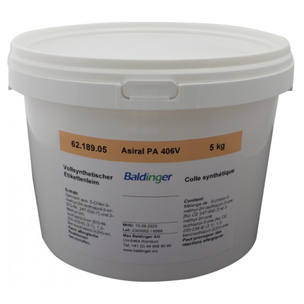 Asiral PA 406V Etikettenleim vollsynthetischer Klebstoff 5 kg