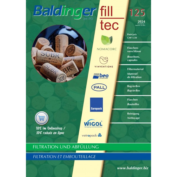 Katalog Baldinger No 125 Filtration, Abfüllung,  Verschliessen - 2024