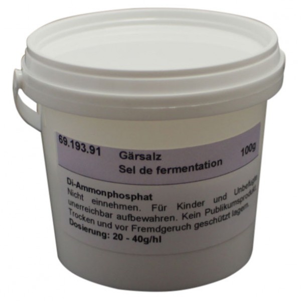 Di- Ammoniumphosphat  DAP Gärsalz 100 g Packung, MHD: 11.2023