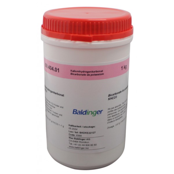 Kaliumhydrogencarbonat KHCO3, E 501 II   1 kg Dose, MHD: 05.2024