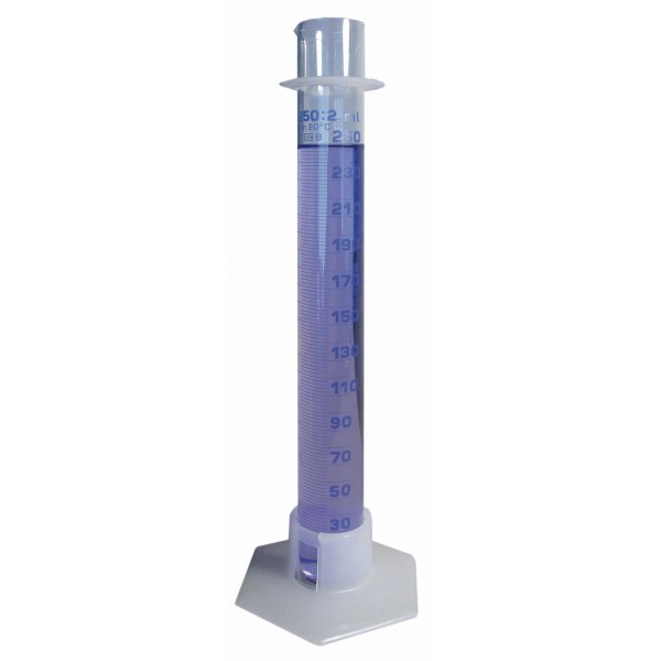 Messzylinder Glas 250 ml mit Polyfuss, Ø 35 mm