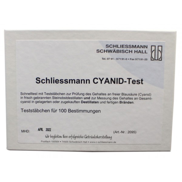 Cyanid-Test Schliessmann 100 Teststäbchen 